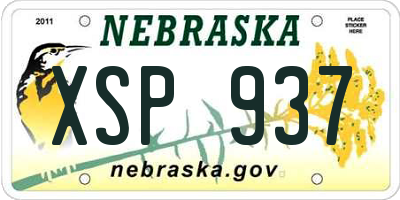 NE license plate XSP937