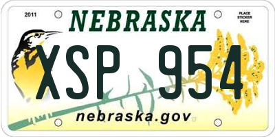 NE license plate XSP954