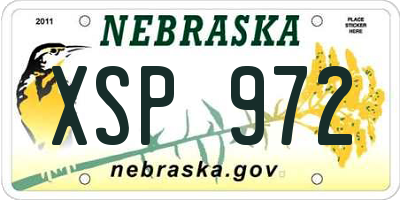 NE license plate XSP972