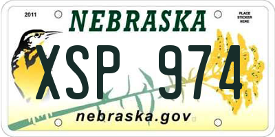 NE license plate XSP974