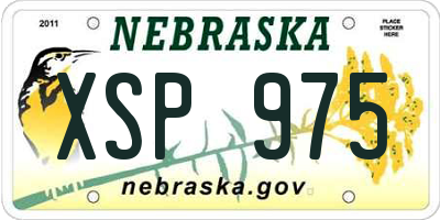 NE license plate XSP975