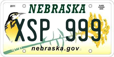 NE license plate XSP999