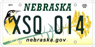 NE license plate XSQ014