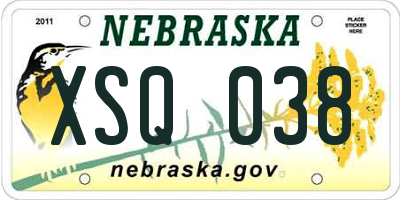 NE license plate XSQ038