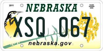 NE license plate XSQ067