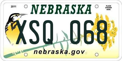 NE license plate XSQ068