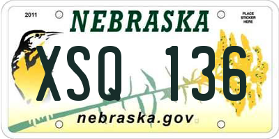 NE license plate XSQ136
