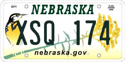 NE license plate XSQ174