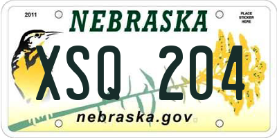 NE license plate XSQ204