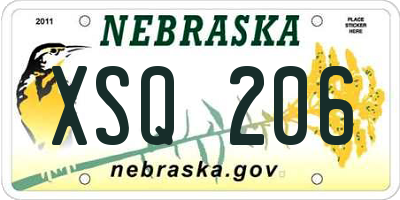 NE license plate XSQ206