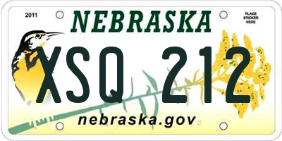NE license plate XSQ212