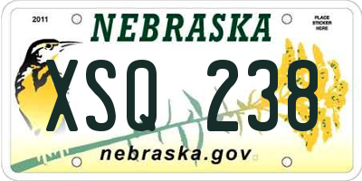 NE license plate XSQ238