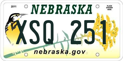 NE license plate XSQ251