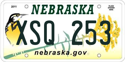 NE license plate XSQ253