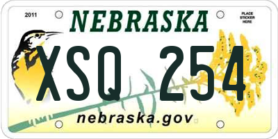 NE license plate XSQ254