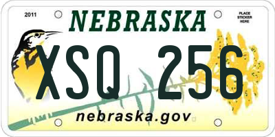 NE license plate XSQ256