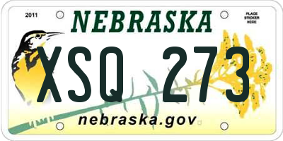 NE license plate XSQ273