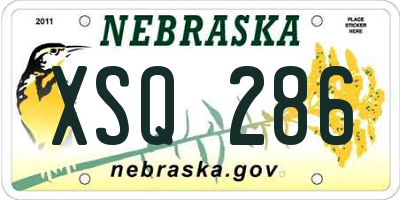 NE license plate XSQ286