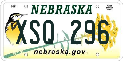 NE license plate XSQ296