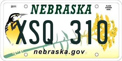 NE license plate XSQ310