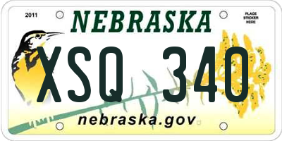 NE license plate XSQ340