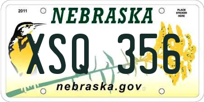 NE license plate XSQ356