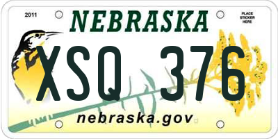 NE license plate XSQ376