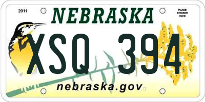 NE license plate XSQ394
