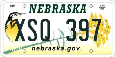 NE license plate XSQ397