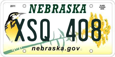 NE license plate XSQ408