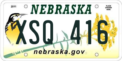NE license plate XSQ416