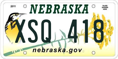 NE license plate XSQ418