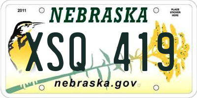 NE license plate XSQ419