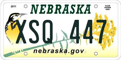 NE license plate XSQ447