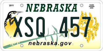 NE license plate XSQ457