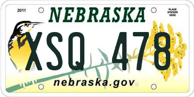 NE license plate XSQ478