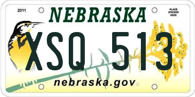 NE license plate XSQ513