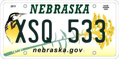 NE license plate XSQ533