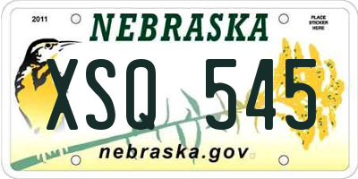 NE license plate XSQ545