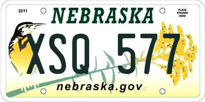 NE license plate XSQ577