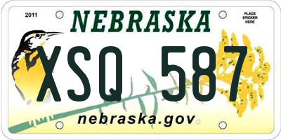 NE license plate XSQ587