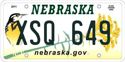 NE license plate XSQ649