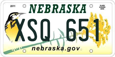 NE license plate XSQ651
