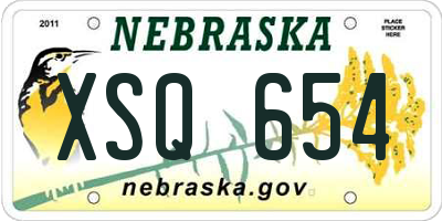 NE license plate XSQ654