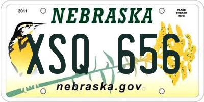 NE license plate XSQ656