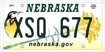 NE license plate XSQ677