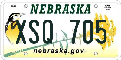 NE license plate XSQ705