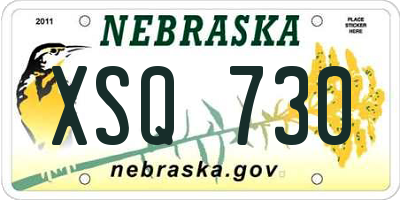 NE license plate XSQ730