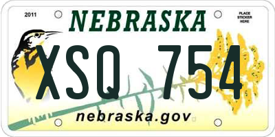 NE license plate XSQ754