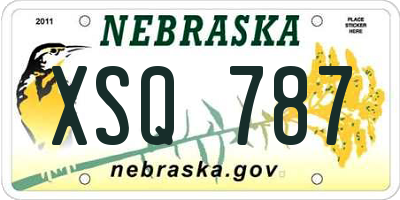 NE license plate XSQ787